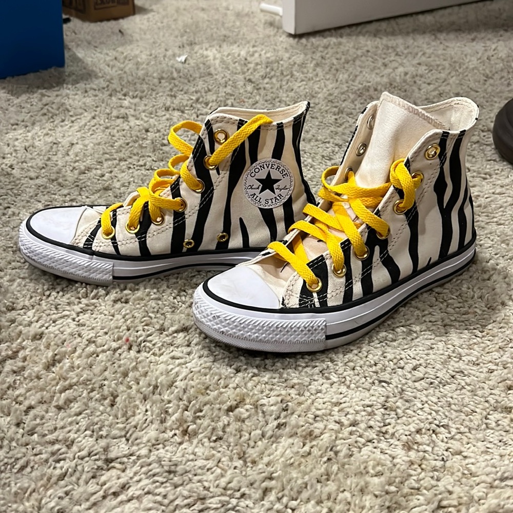 Custom Zebra High top Converse Chucks
